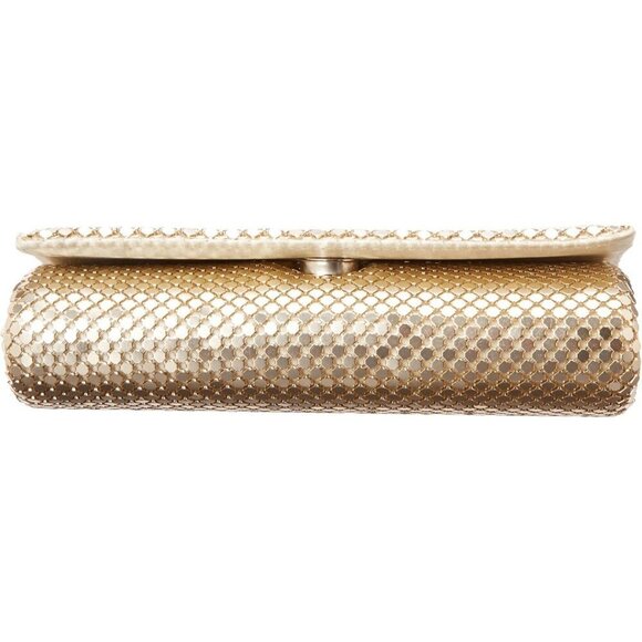 ❤️Metal Mesh Roll Bag Clutch Purse 4.5" x 7.5" x 2" Shoulder Chain Included - Picture 4 of 6
